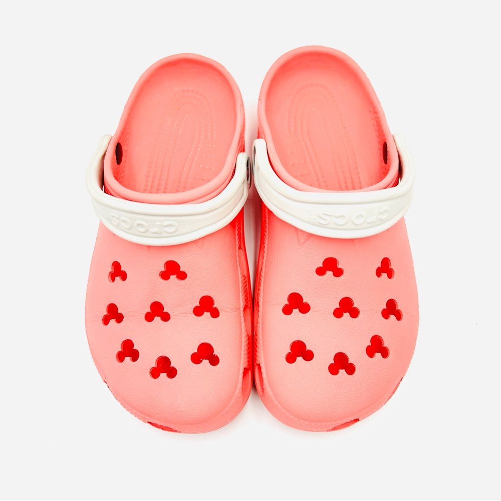 Crocs X Disney Classic Clogs Pink with Mickey Mouse Cutouts Women Size 10 - Picture 9 of 11